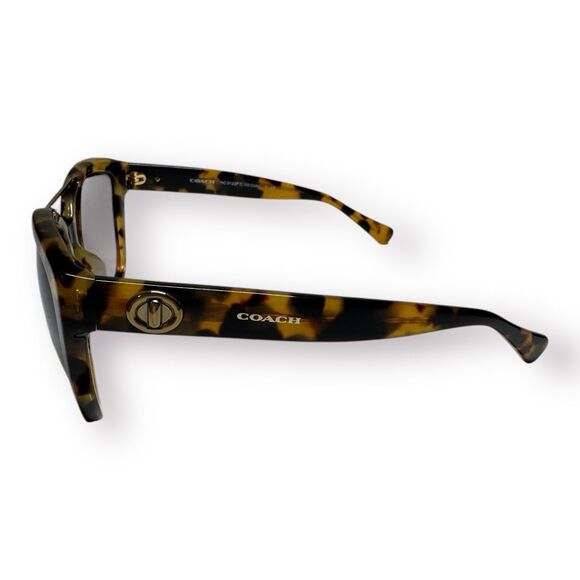Coach HC8122 Oversized Tortoise Sunglasses Brown Gradient Lenses w/‎ Case 135mm - Picture 5 of 11